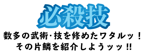 数多の武術・技を修めたワタルッ！　その片鱗を紹介しようッッ!!