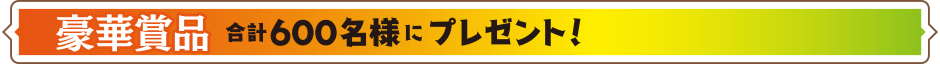 豪華賞品 合計600名様にプレゼント！